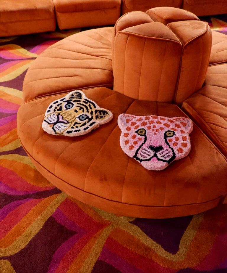 Cloudy Tiger Head Rug