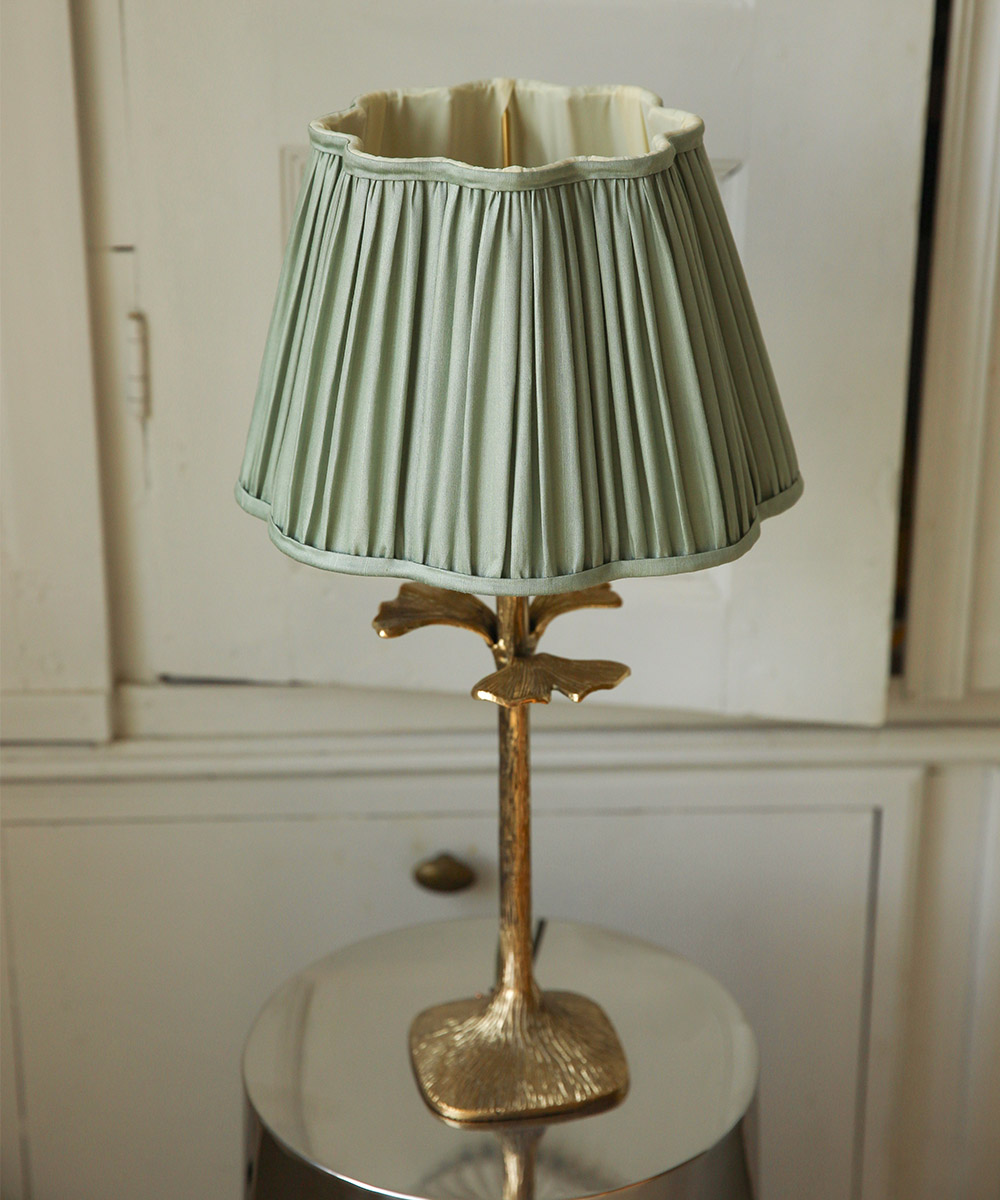 Diya Scalloped Lampshade Silk Sage Ø 30 cm